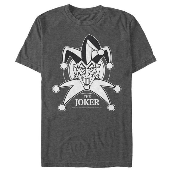 Men's Batman Joker Emblem  Graphic Tee Charcoal Heather X Large