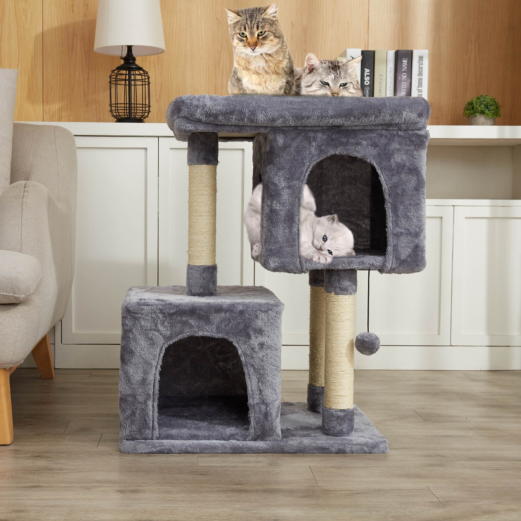 3 Tiers 2 Big Condo House For Multiple Large Cats Indoor With Jungle Gym Cat Toy Walmart Canada