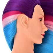 30 Synthetic Fiber Mannequin Head (Long and Thick) Hairdresser Rainbow Unicorn Training Head Manikin Cosmetology Doll Head