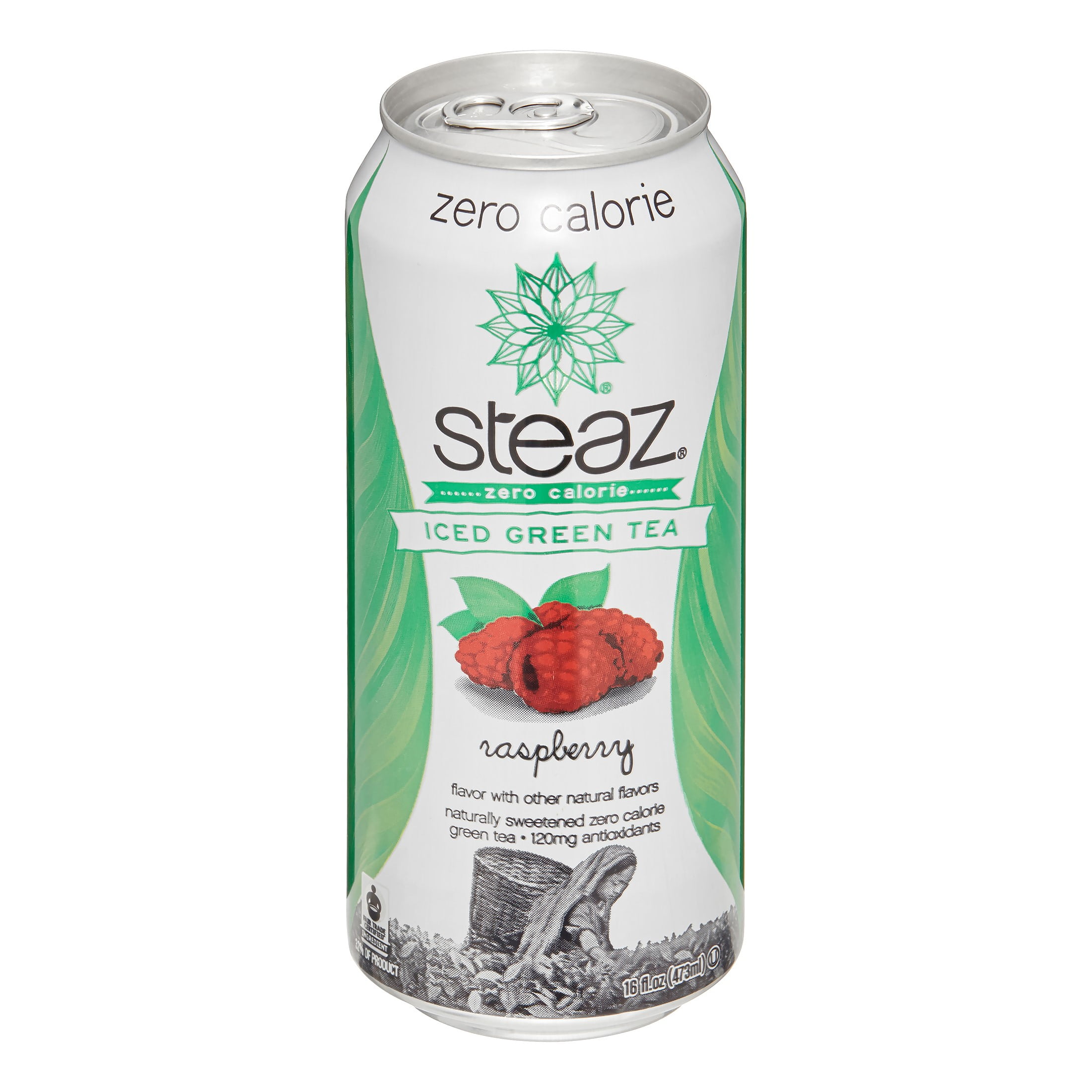 (12 Pack)Steaz Zero Calorie Green Tea - Raspberry, 16 fl oz.