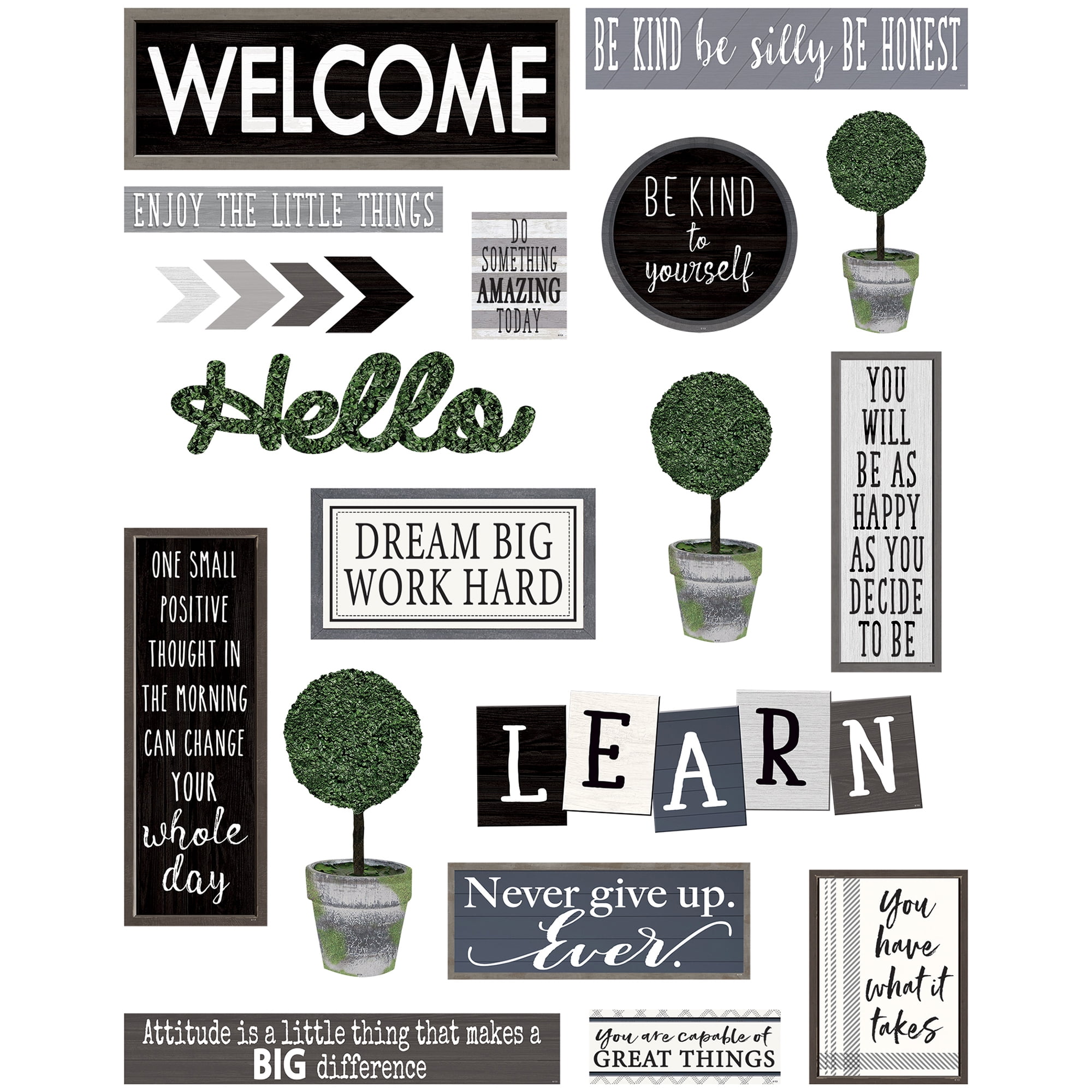 Teacher Created Resources - Modern Farmhouse Wall Decor Bulletin Board Set, 21 Pieces