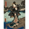 thumbnail image 2 of Kunisada, Utagawa (Toyokuni III) 12x14 White Modern Wood Framed Museum Art Print Titled - Costumes in Five Different Colors - Black (Kuro), 2 of 4