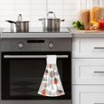 thumbnail image 4 of Yayeee Kitchen Hanging Hand Towels Set of 2 with Loop Bathroom Absorbent Tie Towel, Snow Cartoon Houses, 4 of 7