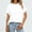 White, variant on SYMOID Short Sleeve Top Shirts for Women 2025 Crew Neck Solid Casual Summer Juniors Classic T-Shirt,Black,Size S