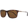 Timberland DARK HAVANA/BROWN Men's Tortoise Rectangle Plastic Lens Sunglasses