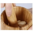 thumbnail image 3 of Kittvzx Garlic Press kitchen gifts Mortar and Pestle Set - Premium Bamboo Bowl Garlic Press Grinder Crusher, 3 of 4