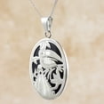 thumbnail image 2 of NOVICA Reversible black jade pendant necklace, 'Black Tikal Toucan', 2 of 6