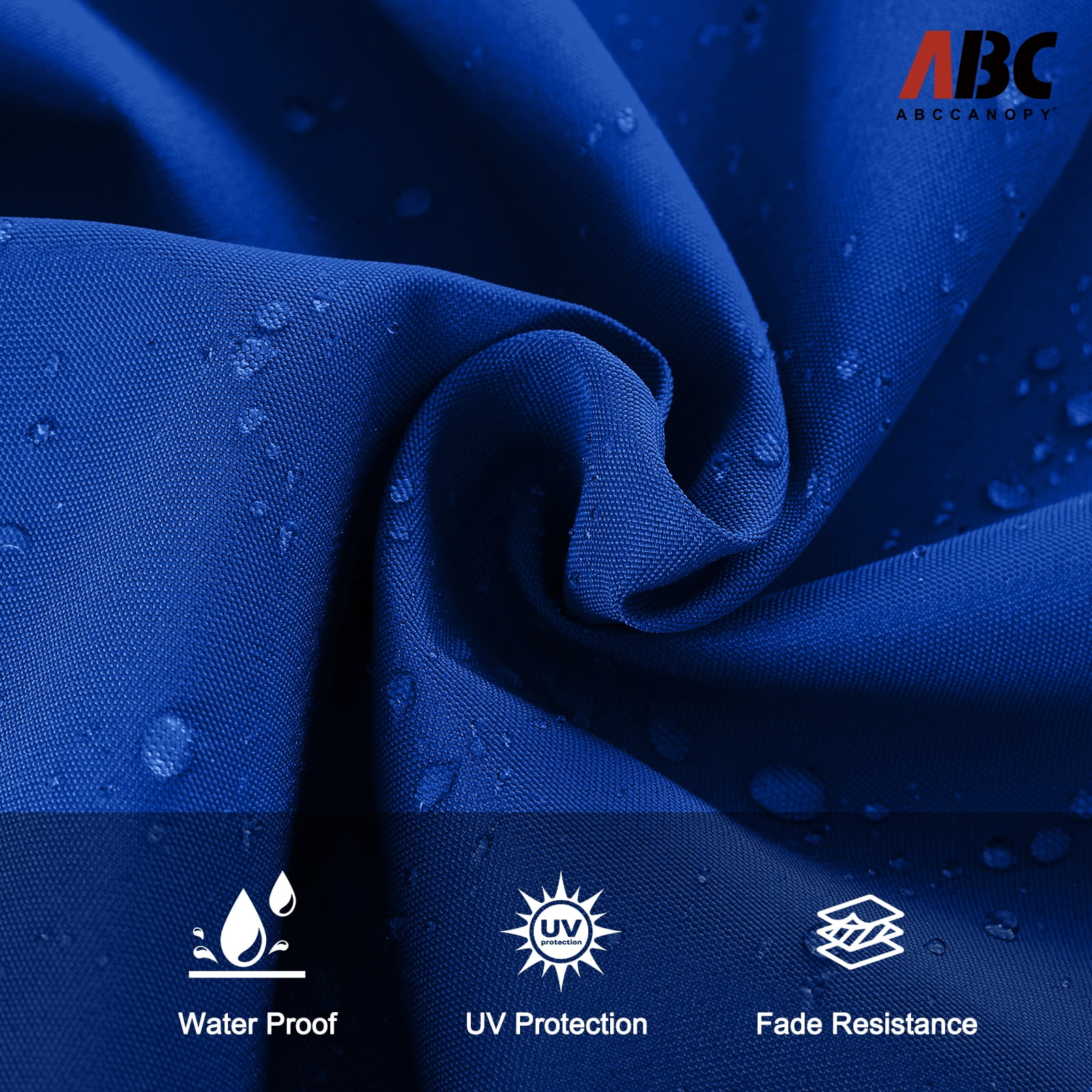 ABCCANOPY 7.5ft Outdoor Market Hand Push Patio Umbrella With Hanging Edge,12+Colors, Blue