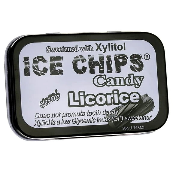 Ice Chips Hard candy, licorice flavor