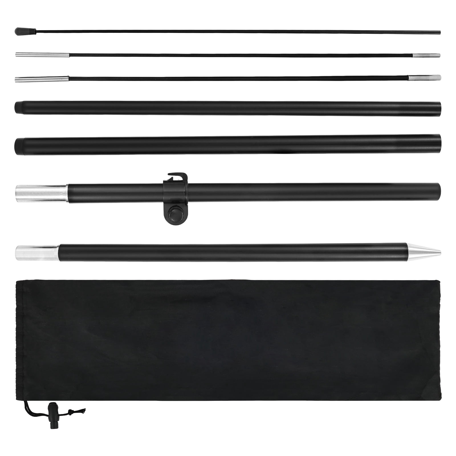 AEVXKHI 8FT Feather Flag Pole Kit, Aluminium Alloy Fiberglass Banner Flagpole Kit with Ground Spikes, for Outdoor Business Advertising Sporting Events