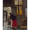 thumbnail image 2 of Pieter De Hooch 12x14 Black Ornate Wood Framed Double Matted Museum Art Print Titled: A Boy Bringing Bread (C. 1663), 2 of 5