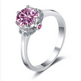 thumbnail image 2 of 1 ct D Color Moissanite Engagement Rings for Women Girlfriend Mother, 925 Sterling Silver Wedding Band Rings, Yellow Blue Pink Diamond Ring for Anniversary Valentine's Day with Certificate, 2 of 8