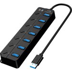 Port Usb Hub multiple Usb 7-port Adaptateur de Splitter Usb pour Ordinateur portable