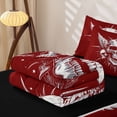 thumbnail image 5 of Homewish Halloween Wing Skull Zipper Twin Comforter Sets with Fitted Sheet and 2 Pillowcases,Sharp Spiked Print Zipper Bedding Set,Scarlet Red White,Black Reversible,4pcs, 5 of 7