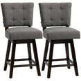 thumbnail image 2 of HOMCOM Swivel Bar Stools Set of 2 Fabric Tufted Counter Height Bar Stools, 2 of 9