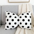 thumbnail image 4 of Velvet Bow Lumbar Throw Pillow 50x33cm – Polka Dot Decorative Cushion for Couch, Bed or Sofa, Soft Rectangular Pillow for Living Room and Nursery Decor, 4 of 5