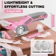thumbnail image 5 of SHALL 4V Cordless Electric Scissors, Rechargeable Cardboard Cutter, Rotary Electric Box Cutter w/Safety Lock, LED Light & Replacement Blade for Fabric, Leather, Carpet, Cardboard & Plastic, Pink, 5 of 8