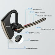 New bee Bluetooth Earpiece V5.2 Wireless Headset,24H Talk/180Days Standby,ENC Dual Mic Noise Cancelling,270°Rotatable Mic,Left/Right Ear Compatible for Work/Driver/Business/iPhone/Android,Black