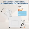 thumbnail image 4 of Electric Recliner Sofa with Adjustable Power Recline, Massage, Heat and Lumbar Support, White, 4 of 5