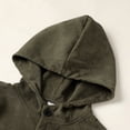 thumbnail image 5 of 5T Toddler Baby Boys Clothes Baby Boys Outfits 5T Boys Long Sleeve Solid Color Hooded Top Pants 2PCS Set Army Green, 5 of 8