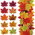 thumbnail image 1 of Naiovety 100 hojas artificiales de otoño, hojas de arce, colores mezclados de otoño, hojas de otoño falsas para para bodas, festivales, Kits de decoración para fiestas Naiovety HA037889-00, 1 of 6