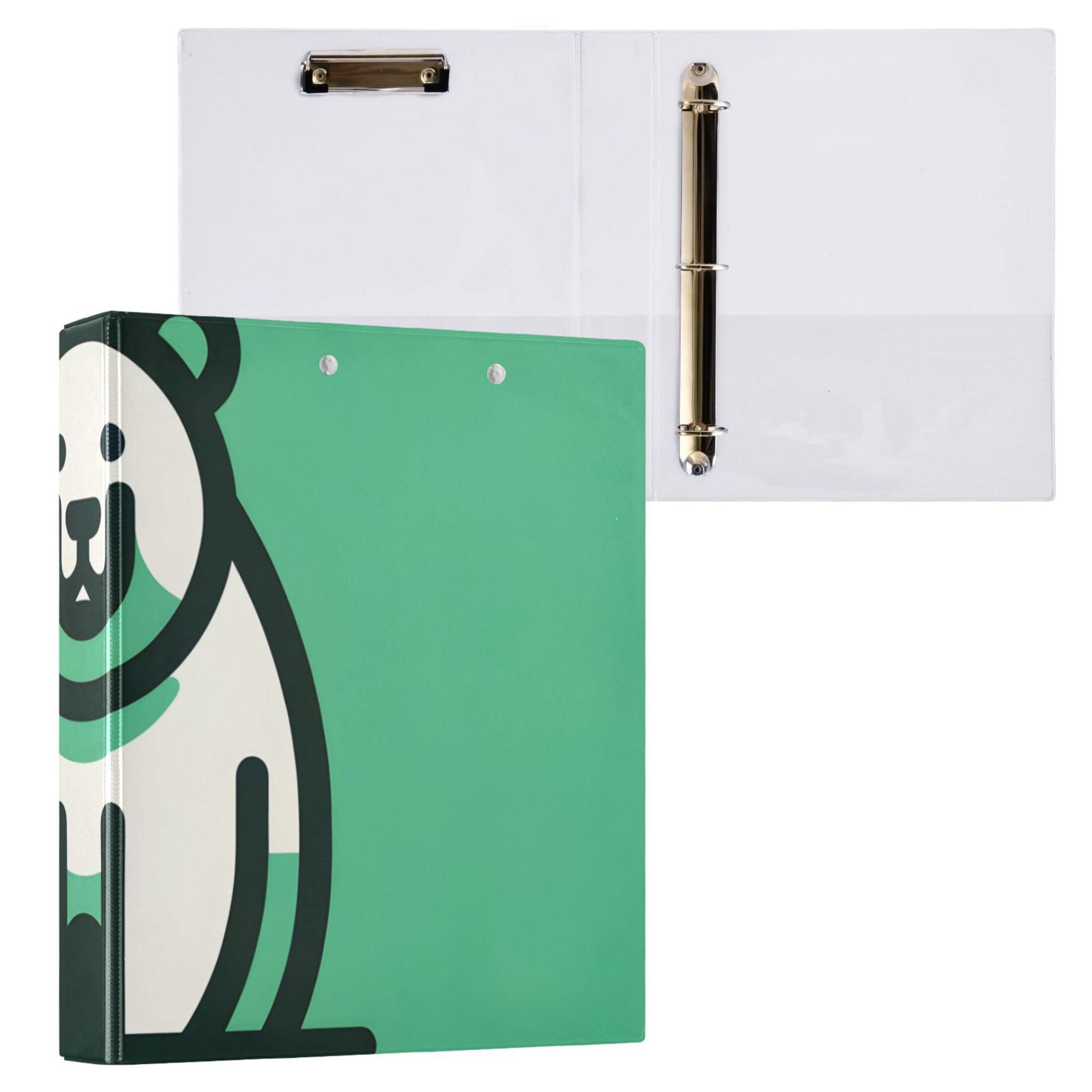 Cute Bear 3 Ring Binders 1.5 inch Hardcover File Folders with Interior Pockets A4 Size Organizer for School Office Hospital