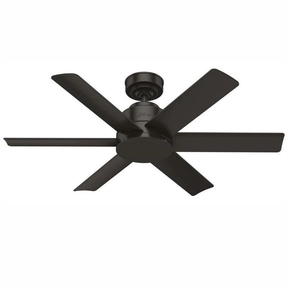 Restored Hunter Fan 44 inch Matte Black Indoor/Outdoor Ceiling Fan with 6 Blades for Porch, Living Room/Family Room, Dining Room, Office (Refurbished)