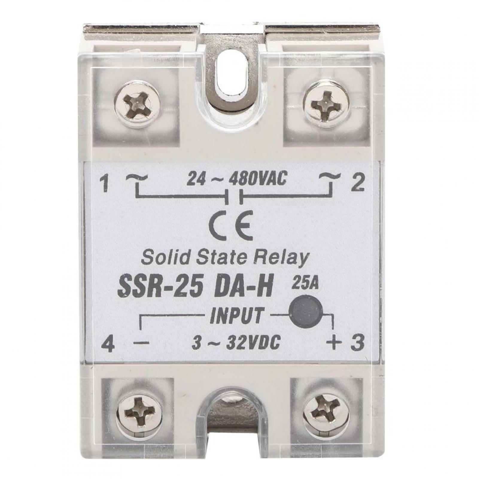 Clear Cover 25A 3-32VDC to 24-480V AC Solid State Relay SSR 