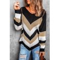 thumbnail image 2 of 1PCS color block knitted sweater-apricot, 2 of 5