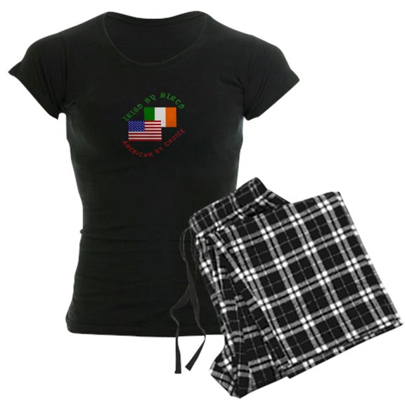 CafePress - Irish Birth American Choice Women's Dark Pajamas - Women's Short Sleeve Print T-Shirt and Pants Dark Cotton Pajama Set