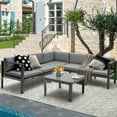 thumbnail image 2 of GVN Backyard Furniture Sets,Outdoor Furniture Sets,3 Pieces Aluminum Patio Furniture Set with 6-Level Adjustable Backrest-Gray, 2 of 10