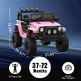thumbnail image 5 of Luku 2-Seater Ride On Truck Car, 12V Battery Powered Electric Vehicle with Parent Remote Control, 2 Speeds, Led Lights, Mp3 Player, Safety Belt, Pink, 5 of 7