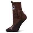 thumbnail image 4 of MeMoi Women's Owl Embellished Plush Crew Socks - Womens - Female, One Size, Dark Brown, 4 of 5