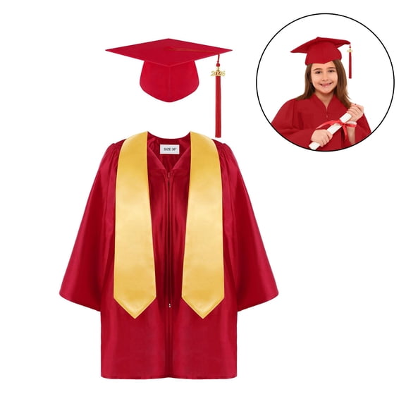Kid Graduation Cap and Gown Set with Tassel Kids Graduation Outfit Graduation Dress for Girls 10-12 Years
