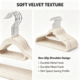 thumbnail image 3 of MegaLove Beige Velvet Non‑Slip Clothes Hangers, 10 Pack, Space Saving Heavy Duty Hangers for Closet Storage, 3 of 4