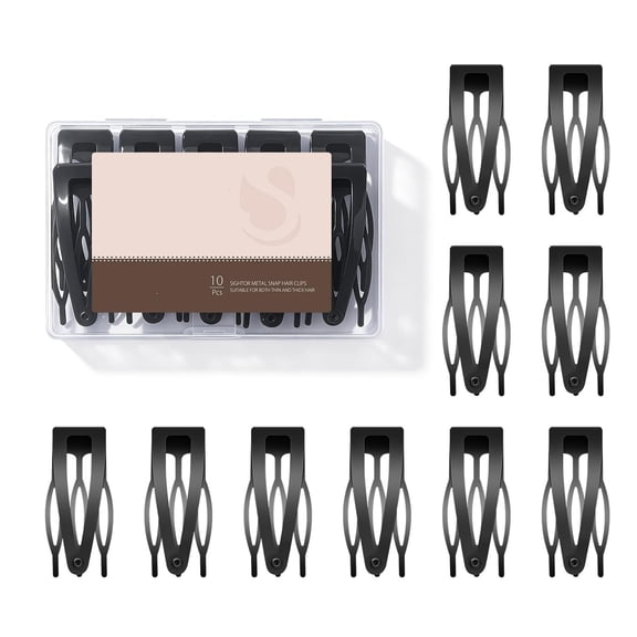 BZCOE 10 Pcs Double Grip Hair Clips,Metal Snap Hair Clips Hair Barrettes for Women Hair Making Salon Supplies Hair Accessories Durable Snap Hair Clips (Black)