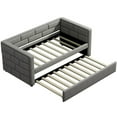 thumbnail image 4 of Harper & Bright Designs Twin Size Upholstered Daybed with Trundle Padded Back and Sides, Grey, 4 of 8