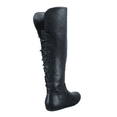 thumbnail image 3 of Women's Back Lace Side Zipper Knee High Casual Flat Heel Boots Shoes ( Black, 8.5), 3 of 3