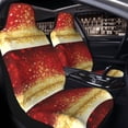 thumbnail image 4 of Goofa Red Gold Glitter Printed Car Seat Covers, Automotive Seat Covers for Cars Trucks and SUVs, Quick Setup Universal Fit Elastic Seat Covers-2 PCS, 4 of 6