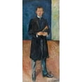 thumbnail image 2 of Munch, Edvard 17x32 Gold Ornate Wood Framed with Double Matting Museum Art Print Titled - Self-Portrait with Brushes, 1904, 2 of 4
