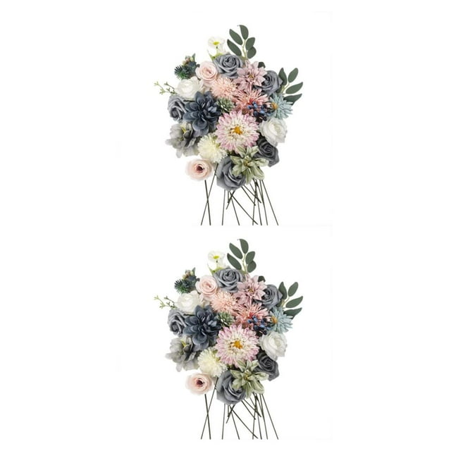 Wweixi Whimsical Blooms Low Maintenance Artificial Flower Collection Realistic BLUE PINK LH004 2Set