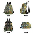 thumbnail image 4 of FORMRS Mini Backpack Purse for Women Quilted Travel Daypack Casual Shoulder Bag, Green Floral Garden, 4 of 7