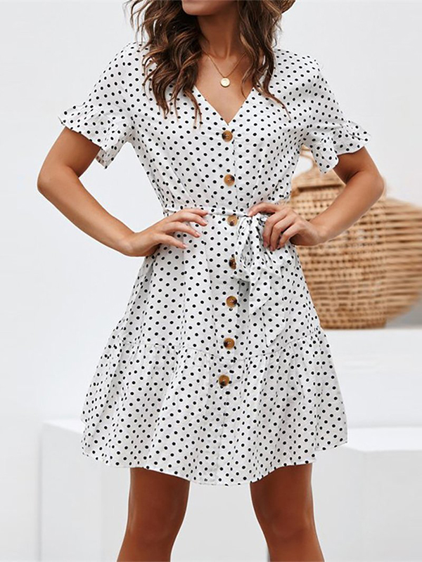 polka dot boho dress