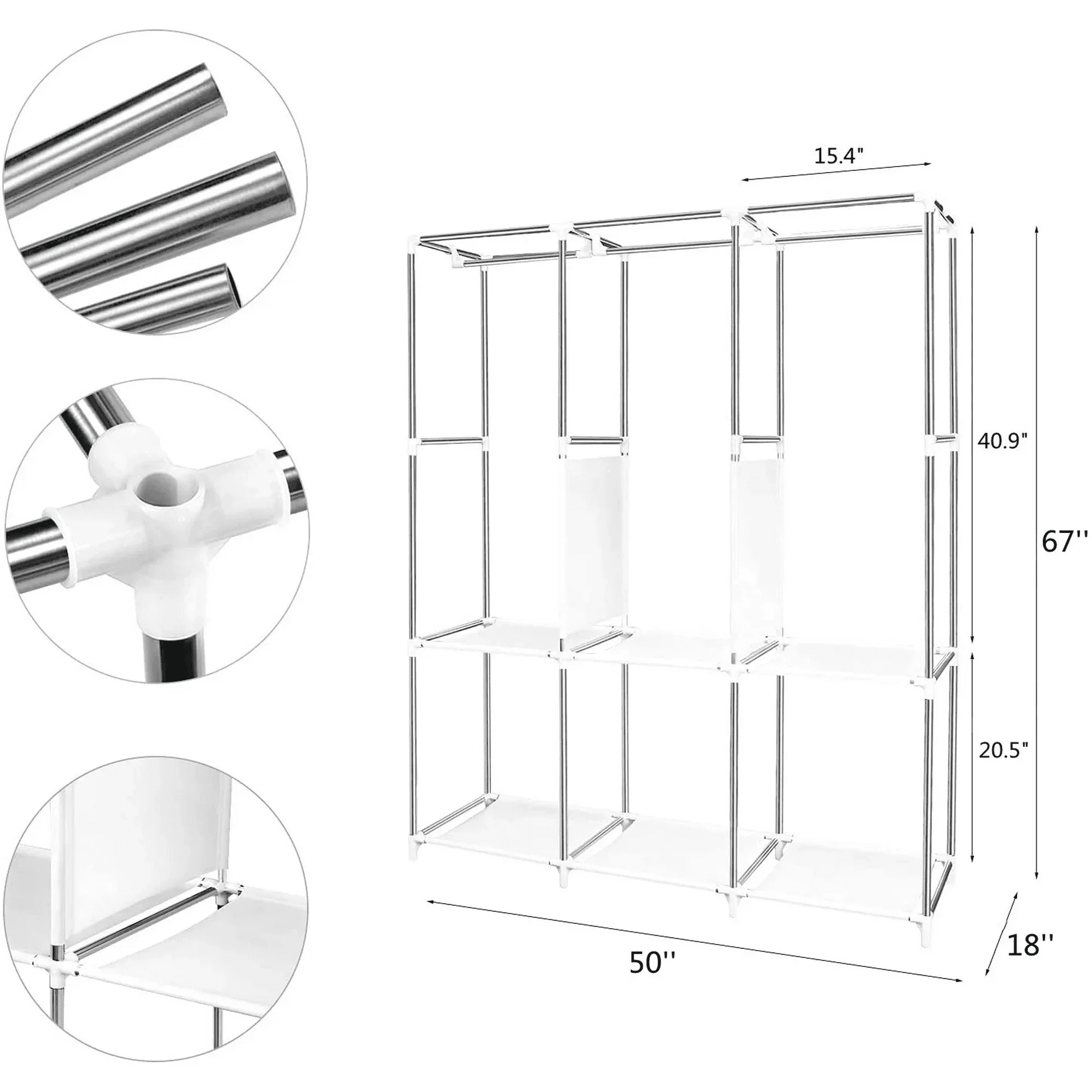 Portable Wardrobe Closet,Clothes Organizer And Storage For Bedroom Wardrobe Adult Wardrobe Clothing Rack Shelf Dustproof