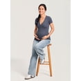 thumbnail image 5 of Maternity Shirts Short Sleeve Nursing & Pregancy Tops Summer Casual T-shirts Cotton Ribbed, 5 of 5