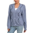 thumbnail image 1 of Charmo Women's Cable Knit Open Front Button Down Cardigan Sweater Long Sleeve Chunky Fall Sweater Outwear, 1 of 6