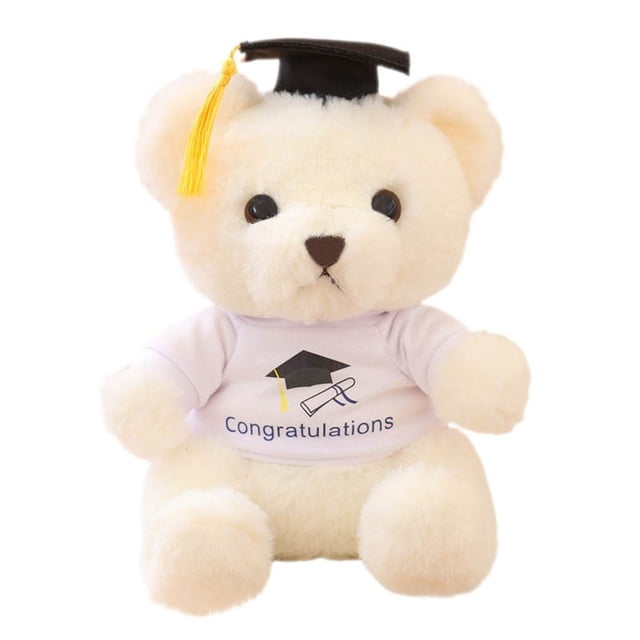 Yhmxh Oso de peluche con sombrero de graduación, juguete de oso de peluche, regalo conmemorativo de graduación