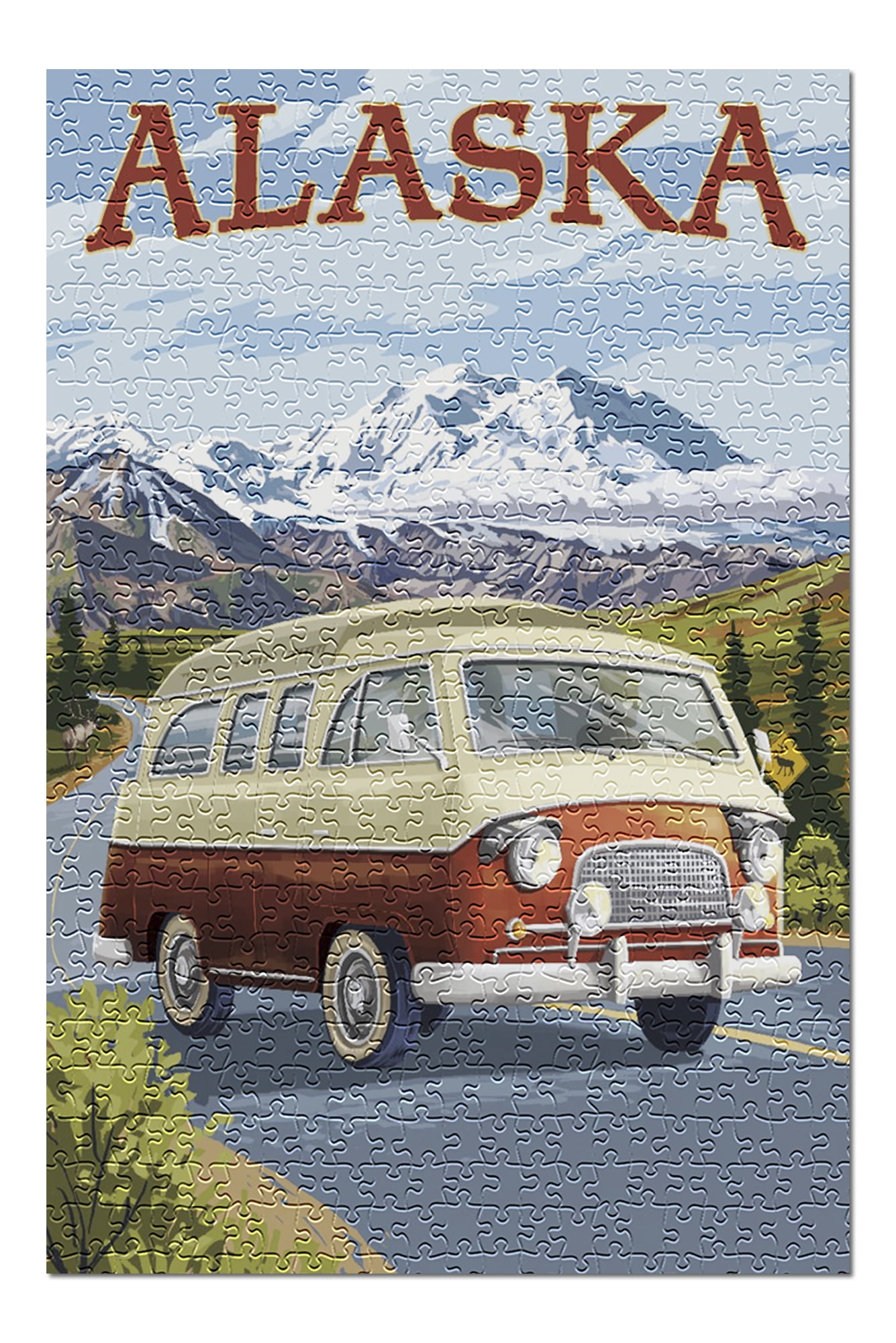 Alaska, Camper Van, Cruise, 500 Piece Challenging 13x19 Jigsaw Puzzle