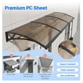 thumbnail image 4 of Awning for Door Entrance,32x40 in Window Awnings for Doors Canopy Polycarbonate Cover Patio Door Awning UV Rain Snow Sunlight Protection Hollow Shee, 4 of 8