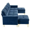thumbnail image 3 of 110" L-Shape Convertible Sectional Sofa Couch with Movable Ottoman for Living Room, Apartment, Office (Blue), 3 of 12